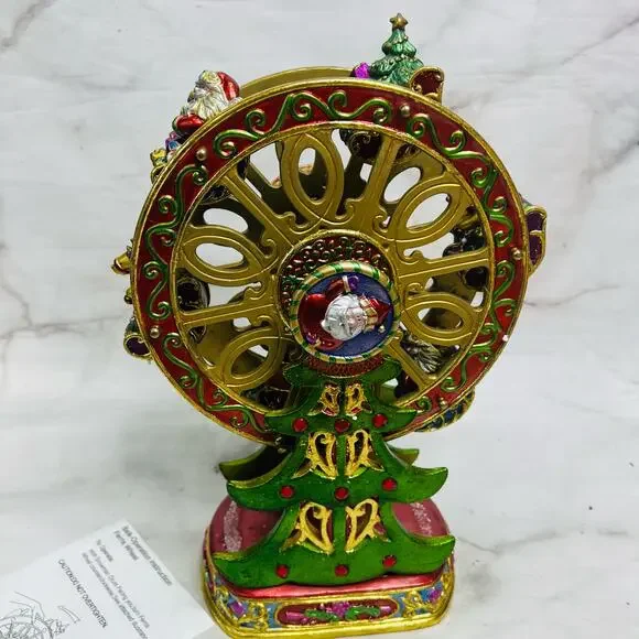 Holiday Home Accents Christmas Ferris Wheel Musical Wind-Up Box Hand Painted